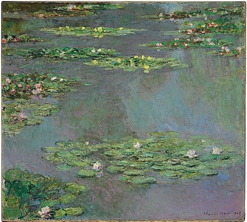 Claude Monet, Nymphéas (Seerosen). 1905 (Öl auf Leinwand,Impressionismus,20. Jahrhundert,19. Jahrhundert,Monet,Claude,1840-1926,Christie's Images Ltd,wasserlilien,nymhéas,monet,claude monet,Impressionismus,impressionistisch,natur,teich,seerosenteich,seerosen,garten,wasserlilien)