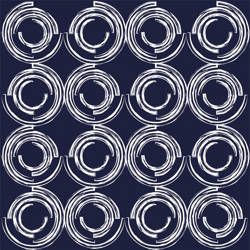 Marcus Prime, CIRCULAR I (Kreise, Kringel, Muster, geometrisches Muster, modern, Grafik, Wunschgröße,Wohnzimmer, Treppenhaus, blau/weiß)