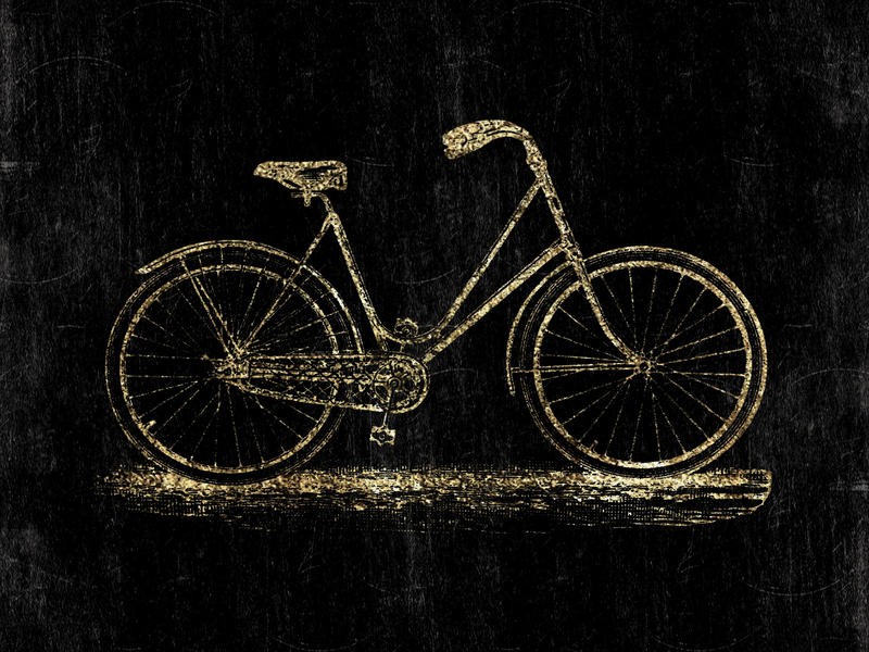Sheldon Lewis, BE ANYWHERE (Fahrrad, Fortbewegung, Grafik, Retro, Treppenhaus, Wohnzimmer, Wunschgröße,schwarz/beige)