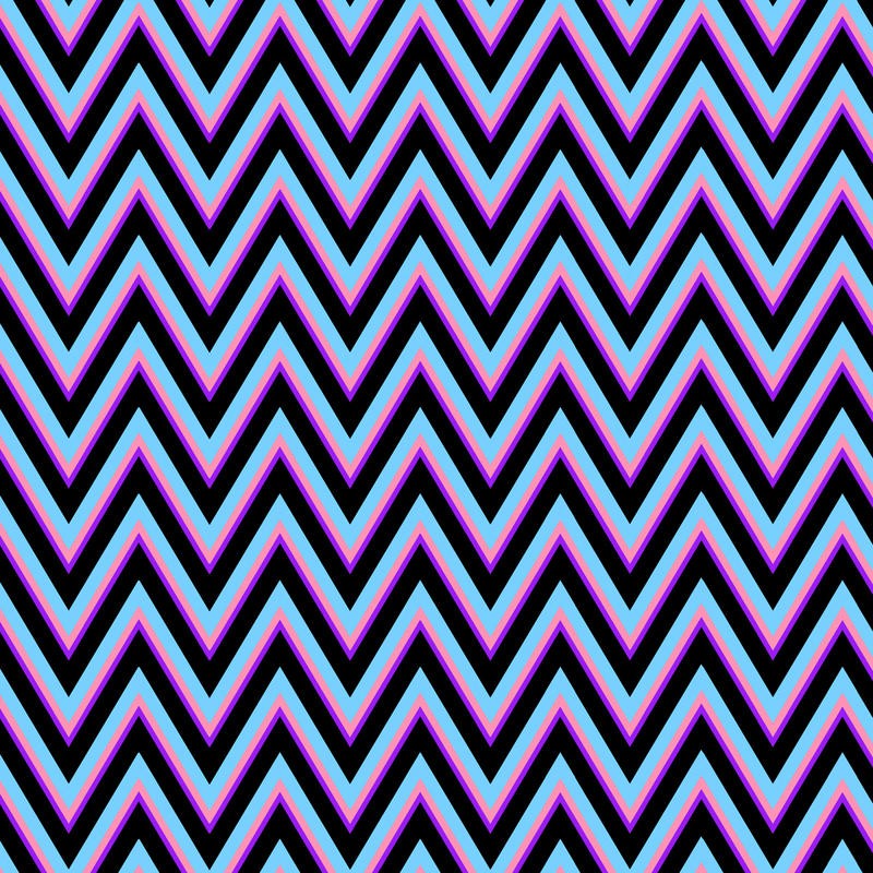 Sheldon Lewis, CHEVRON II (Zickzack, Winkel, Linien, geometrisches Muster, modern, Grafik, Wunschgröße, Wohnzimmer, Treppenhaus, schwarz/pink/blau)