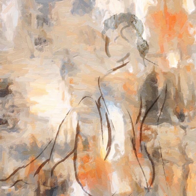 Taylor Greene, AMBER BEAUTY II (Aktmalerei, sitzender Rückenakt, junge Frau, Kurven, Erotik, abstrakter Hintergrund,  Zeichnung, Skizze, Wunschgröße, Schlafzimmer)