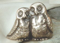 Peter Fonteyne, Eulenpaar, 5,5cm (Eulen, Eulenpaar, Kuscheln, Zuneigung, Greifvögel, Vögel, Figur, Skulptur, Bronze, Metall,)