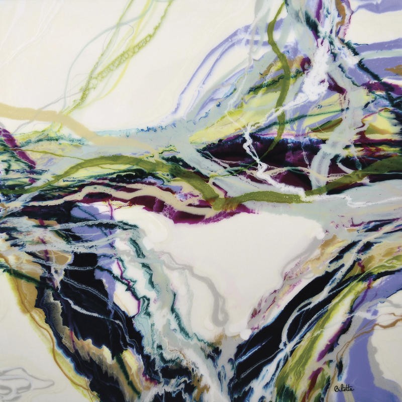 Barbara Bilotta, COMING OF AGE I (Abstrakte Kunst, Struktur, Oberfläche,verworren, Bewegung, Dynamik,  Wunschgröße, Treppenhaus, Wohnzimmer, Büro, Arztpraxis, modern, zeitgenössische Malerei, bunt)