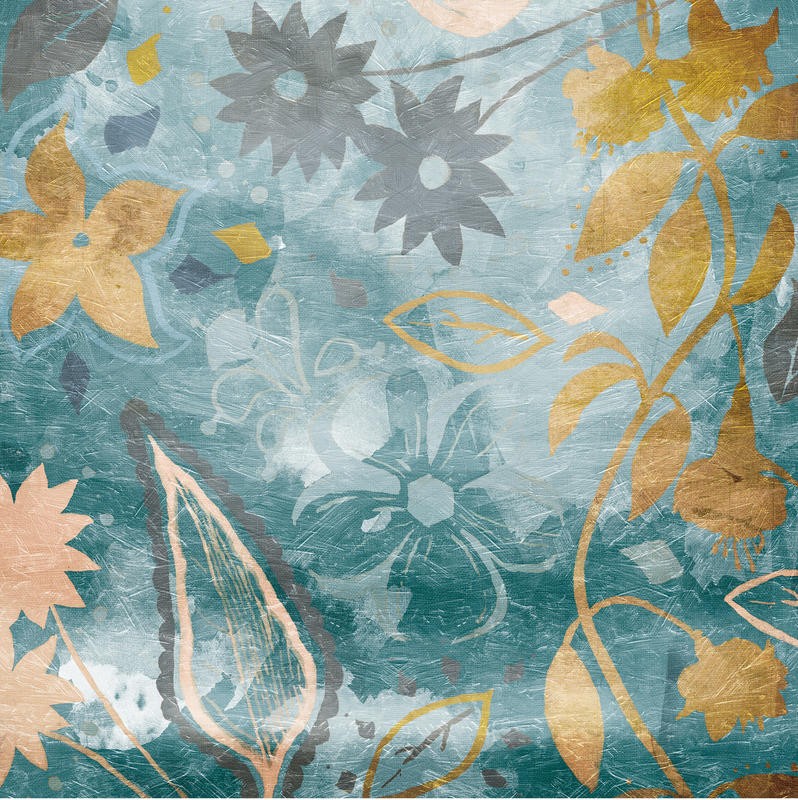 Jace Grey, GOLDEN TRAL FLORALS I (BLUMEN)