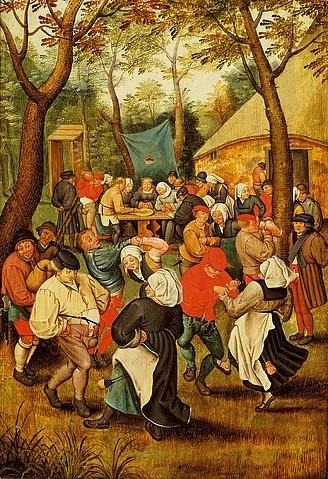 Pieter BRUEGHEL DER Jüngere, Das Hochzeitsfest. (17. Jahrhundert,16. Jahrhundert,Öl auf Holz,Brueghel d.J.,Pieter,um 1564-1638,Christie's Images Ltd,Brueghel,Pieter Brueghel der Jüngere,Feier,Tanz,Hochzeit,Musik)