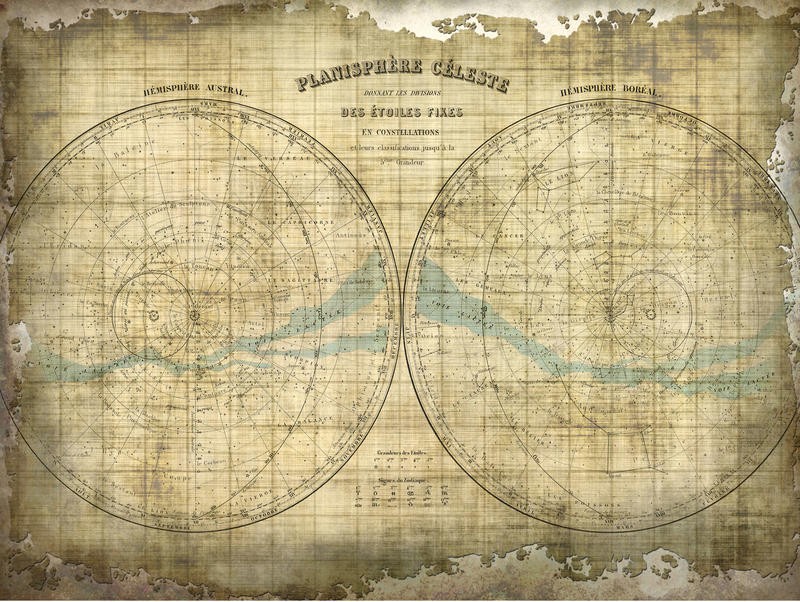 Kimberly Allen, CONSTELLATION MAP I (Sternenkarte, Planeten, Sterne,  Konstellationen, Astronomie, Wohnzimmer, Treppenhaus, Schlafzimmer,  Wunschgröße, beige)
