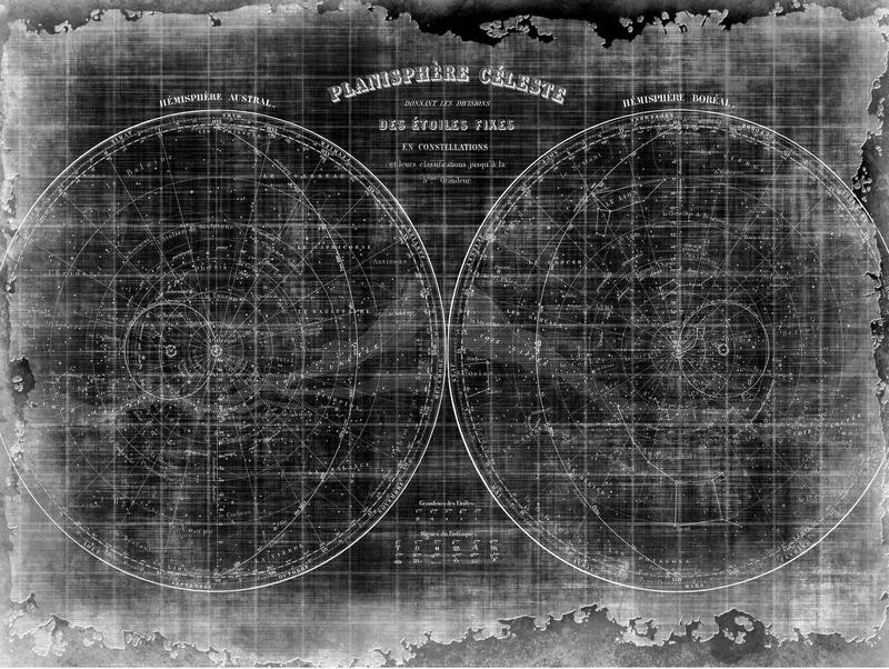 Kimberly Allen, CONSTELLATION MAP II (Sternenkarte, Planeten, Sterne,  Konstellationen, Astronomie, Wohnzimmer, Treppenhaus, Schlafzimmer,  Wunschgröße, schwarz/weiß)