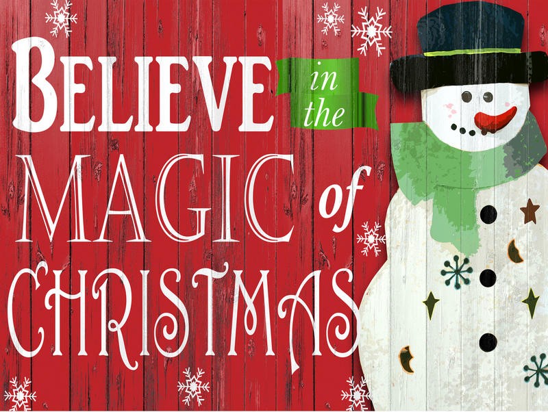 Kimberly Allen, BELIEVE (Motivation, Glauben, Schneemann, Weihnachten, Grafik, Typografie,  Kinderzimmer, Wohnzimmer, Treppenhaus,  Wunschgröße, bunt)