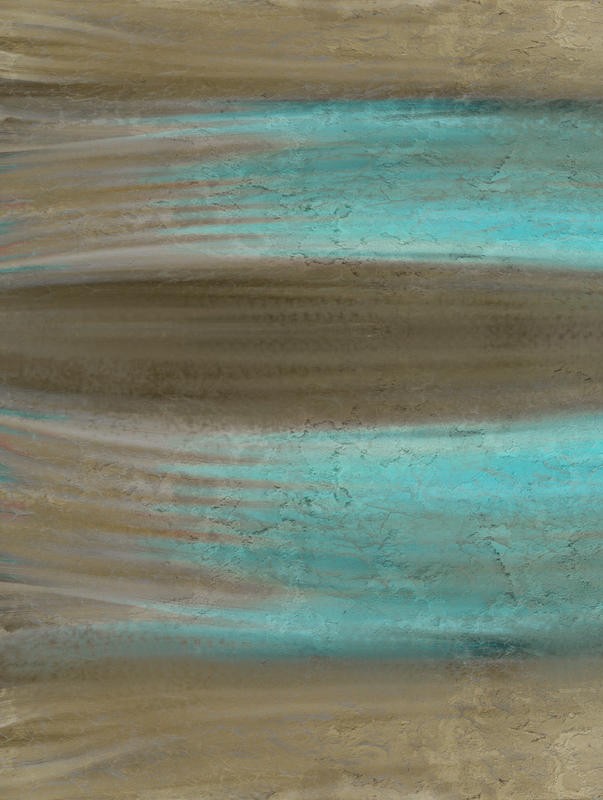 Kimberly Allen, TURQUOISE STREAM I (Abstrakte Malerei, Fluss, fließend, Bewegung, modern,  Wohnzimmer, Treppenhaus,Büro, Wunschgröße,  türkis/braun)