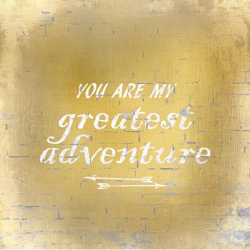 Kimberly Allen, YOU II (Motivation, Liebe, Abenteuer, Liebesbekenntnis, goldene Fläche, Grafik, Typografie, Schriftzug,  Wohnzimmer, Treppenhaus, Schlafzimmer, Wunschgröße, weiß/gold)