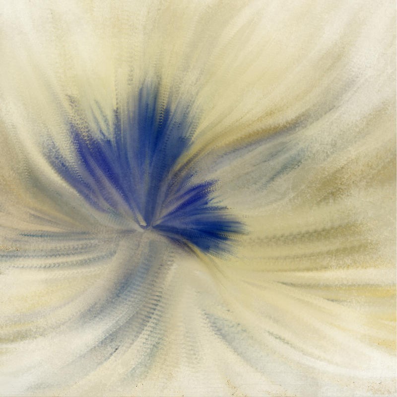 Kimberly Allen, BLUE SWIRL II (Abstrakte Malerei, Energie, Dynamik, Bewegung, Farbwirbel, Wirbel, modern,  Wohnzimmer, Treppenhaus, Büro, Wunschgröße,  bunt)