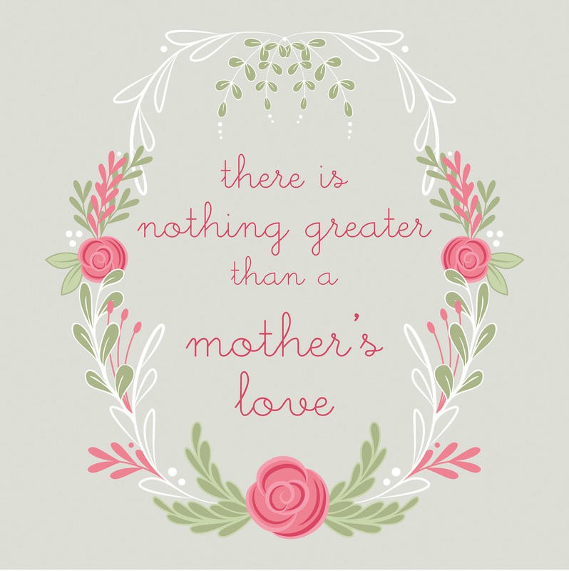 Laura Lobdell, MOTHERS DAY FLORALS I (Muttertag, Mutterliebe, Spruch, Motivation, Inspiration, Blumenband, Grafik, Kalligrafie, Wunschgröße, Treppenhaus, bunt)