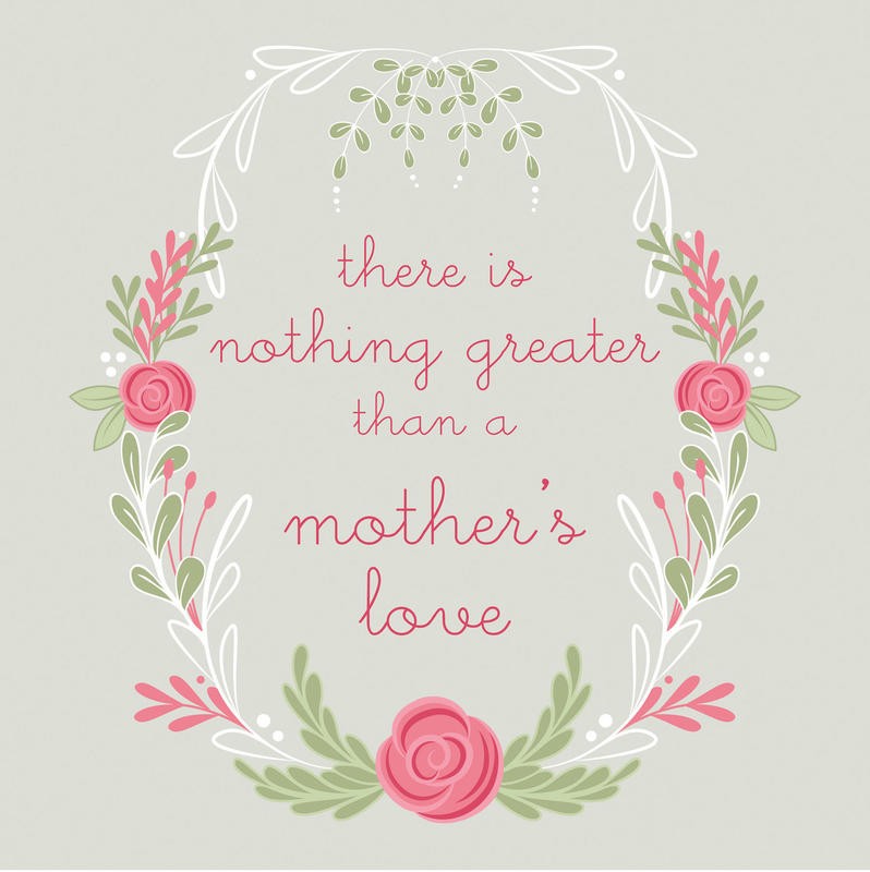 Laura Lobdell, MOTHERS DAY FLORALS I (Muttertag, Mutterliebe, Spruch, Motivation, Inspiration, Blumenband, Grafik, Kalligrafie, Wunschgröße, Treppenhaus, bunt)