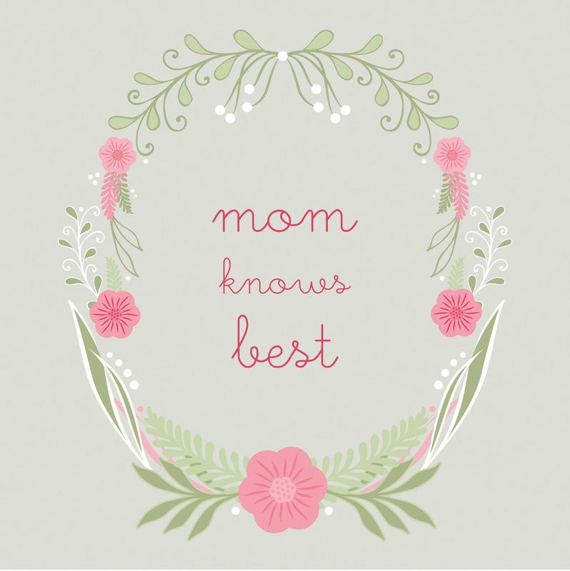 Laura Lobdell, MOTHERS DAY FLORALS IV (Muttertag, Spruch, Motivation, Inspiration, Blumenband, Grafik, Kalligrafie, Wunschgröße, Treppenhaus, bunt)