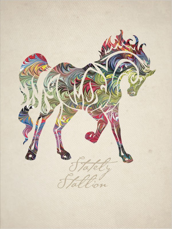 Melody Hogan, COLORFUL HORSE II (TIERE)