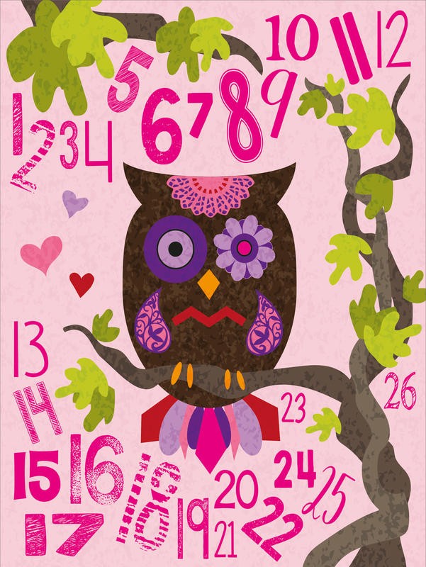 Melody Hogan, OWL SET PINK II (KINDERZIMMER)