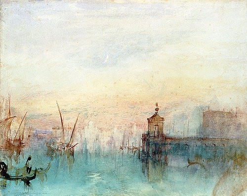 Joseph Mallord William Turner, Venedig mit erster Mondsichel. (Turner,Joseph Mallord William,1775-1851,Christie's Images Ltd,Venedig,Italien,Abend,Turner, Joseph Mallord William 1775-1851,Joseph Mallord William Turner,18. Jahrhundert,19. Jahrhundert,England,Großbritannien,englisch,britisch,Romantik,romantisch,Venedig)