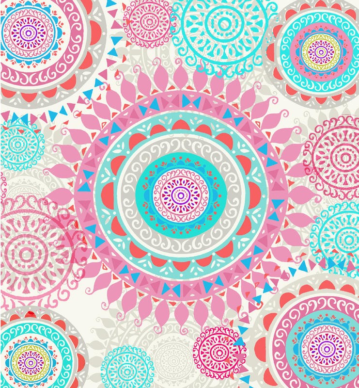 Ophelia & Co, BOHO SPHERES II (Muster, Ornament, Kreise, Hippie, Boho, Sphären, Nostalgie, Vintage, Jugendzimmer, Treppenhaus, Wohnzimmer, Wunschgröße,  bunt)