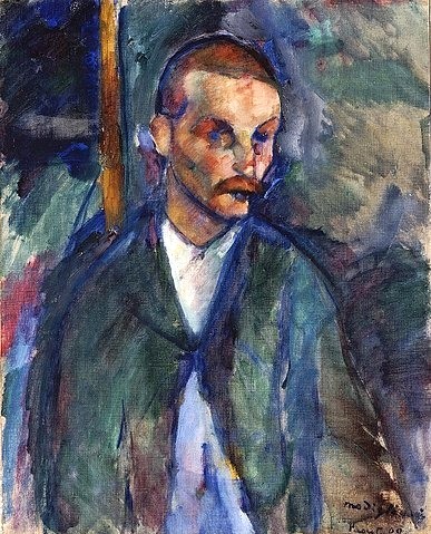 Amadeo Modigliani, Der Bettler von Livorno (Mendiant de Livorne). 1909 (20. Jahrhundert,19. Jahrhundert,Öl auf Leinwand,Modigliani,Amadeo,1884-1920,Christie's Images Ltd,modigliani,amadeo,mann,porträt)