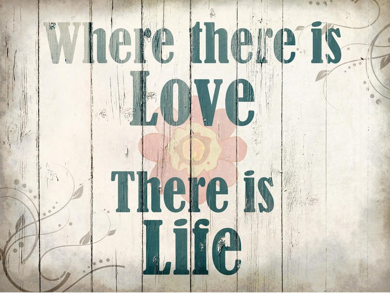 Kimberly Allen, WOOD LOVE II (Motivation, Liebe, Leben, Typografie, Schrift, Grafik, Holzpaneele, Wohnzimmer, Treppenhaus, Schlafzimmer,  Wunschgröße,bunt)