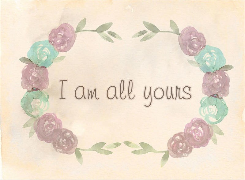 Kimberly Allen, FLOWERED II (Motivation, Liebe, Blumengirlande,  Grafik, Typografie, Schriftzug,  Wohnzimmer, Treppenhaus,  Wunschgröße, beige/bunt)