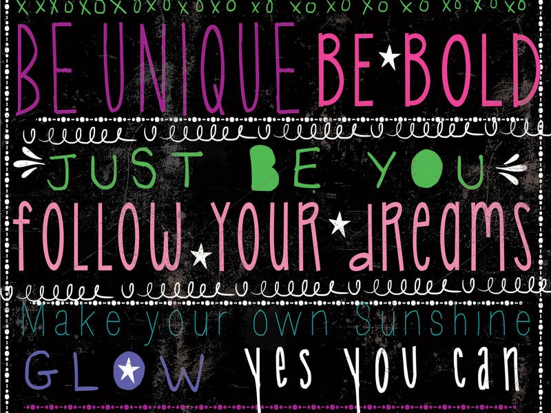 Ophelia & Co, BRIGHT INSPIRATION II (Typologie, Inspiration, Motivation, Selbstbewusstsein, Wunschgröße, Grafik, Jugendzimmer, Treppenhaus, bunt)