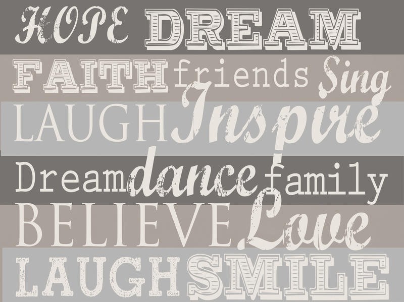 Ophelia & Co, TAUPE INSPIRE II (Typologie, Inspiration, Motivation, Selbstbewusstsein, Wunschgröße, Grafik, Jugendzimmer, Treppenhaus, taupe)