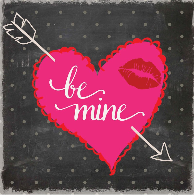 Ophelia & Co, VALENTINES DAY HEART I (Herz, Pfeil, Liebespfeil, Liebe, Liebeserklärung, Valentinstag, verspielt, Wunschgröße, Grafik, Jugendzimmer, Treppenhaus, schwarz/weiß/pink)