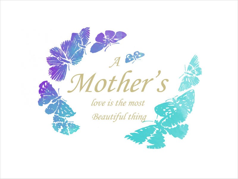 Sheldon Lewis, MOTHER (Muttertag, Homage, Mutter, Schmetterlinge, Typologie, Gruß, Treppenhaus, Grafik, Wunschgröße, bunt)