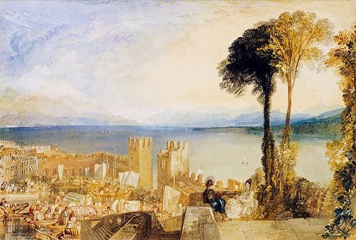 Joseph Mallord William Turner, Ascona am Lago Maggiore. (Turner,Joseph Mallord William,1775-1851,Christie's Images Ltd,Aquarell,Schweiz,Turner, Joseph Mallord William 1775-1851,Joseph Mallord William Turner,18. Jahrhundert,19. Jahrhundert,England,englisch,Großbritannien,britisch,Romantik,romantisch,Landschaft,N)