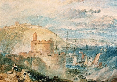 Joseph Mallord William Turner, Falmouth. Um 1825 (Aquarell,Christie's Images Ltd,1775-1851,Turner,Joseph Mallord William,England,Burgen,Turner, Joseph Mallord William 1775-1851,Joseph Mallord William Turner,18. Jahrhundert,19. Jahrhundert,englisch,Großbritannien,britisch,Romantik,romantisch,Historienmale)