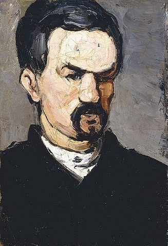 Paul Cézanne, Onkel Dominique. Um 1866 (Portrait,Cézanne,Paul,1839-1906,19. Jahrhundert,Öl auf Leinwand,Christie's Images Ltd,Paul Cezanne,schwarz,Bart,Brustbild,Kopf,Gesicht,Onkel Dominique,ernst,grauer Hintergrund,neutraler Hintergrund,schwarzhaarig,Porträt)