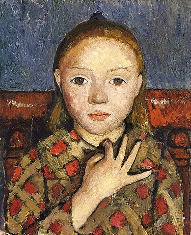Paula Modersohn-Becker, Mädchenbildnis. 1905. (20. Jahrhundert,?  ARTOTHEK,1876-1907,Modersohn-Becker,Paula,Wuppertal,Von-der-Heydt-Museum,Kind,Modersohn-Becker, Paula 1876-1907,Paula Modersohn-Becker,19. Jahrhundert,Künstlerin,Frau,weiblich,Portrait,Porträt,Mädchen,Bildnis,rothaarig,Geste,Puppe,puppe)