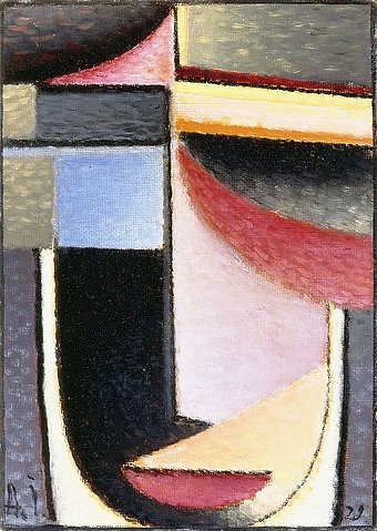 Alexej von Jawlensky, Abstrakter Kopf: der Kelch ging an mir vorbei. 1929 (Gesicht, Kopf, abstrahiert, geometrisch, Klassische Moderne, Blauer Reiter, Treppenhaus, Wohnzimmer, Klassische Moderne, Wunschgröße, bunt)