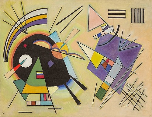 Wassily Kandinsky, Schwarz und Violett. 1923. (Kandinsky,Wassily,1866-1944,Christie's Images Ltd,Öl auf Leinwand,kandinsky,wassily kandinsky,abstrakt)