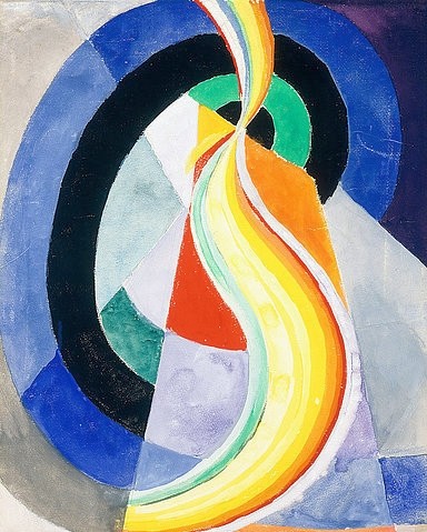 Robert Delaunay, Propeller (Hélice). 1923 (Orphismus, orphischer Kubismus, abstrakte Malerei, Schwung, Schwungvoll, Propeller, Strudel, Kreisel, Kreissegmente, Gouache, Klassische Moderne, Büro, Business, Wohnzimmer, Wunschgröße, bunt)