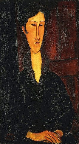 Amadeo Modigliani, Porträt der Madame Zborowska. 1917. (Modigliani,Amadeo,1884-1920,Christie's Images Ltd,Öl auf Leinwand,Amedeo Modigliani,Anna Zborowska,porträt,frau,italienisch,hände)