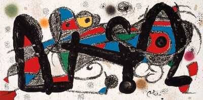 Miro Joan Escultor Portugal (Lithographie, steinsigniert) (Surrealismus, Surreal, figurativ,  Muster, Ornamente,  Wohnzimmer, Treppenhaus, Büro, bunt, Klassische Moderne)