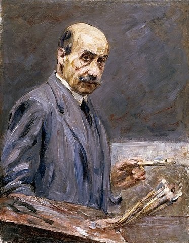 Max Liebermann, Selbstbildnis. 1911/12. (Liebermann,Max,1847-1935,Christie's Images Ltd,Öl auf Leinwand,Max Liebermann,selbstbildnis,porträt,künstler,mann,maler,deutsch,pinsel,palette,farbpalette,malend,impressionismus,impressionistisch)