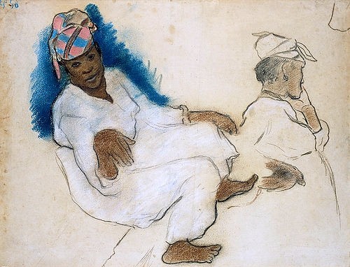 Paul Gauguin, Studie. Frauen aus Martinique (Etude de femmes martiniquaises). Um 1887 (Gauguin,Paul,1848-1903,Christie's Images Ltd,19. Jahrhundert,Pastell und Kohle auf Papier,Paul Gauguin,Martinique,Zeichnung,Frau,Frauen,martiniquinisch,Kopftuch,Hautfarbe,Karibik,Einheimische)