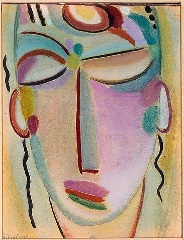 Alexej von Jawlensky, Meditation. 1918. (Jawlensky,Alexej von,1864-1941,München,Städtische Galerie,Öl/Pappe,Augen,Jawlensky, Alexej von 1864-1941,Alexej von Jawlensky,19. Jahrhundert,20. Jahrhundert,Neue Künstlervereinigung München,Deutschland,deutsch,Russland,russisch,Expressionismus,expression)