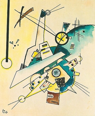 Wassily Kandinsky, Komposition. (Kandinsky,Wassily,1866-1944,Christie's Images Ltd,Tusche/Aquarell,20. Jahrhundert,Abstraktion,auf Papier,Wassily Kandinsky,Tusche,Komposition,Aquarell,glb,grün)