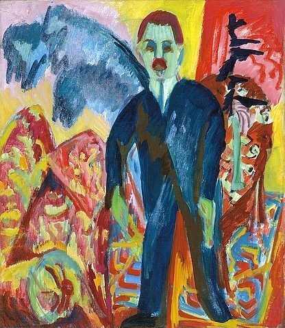 Ernst Ludwig Kirchner, Der Krankenwärter. 1917/18. (Kirchner,Ernst Ludwig,1880-1938,Christie's Images Ltd,Öl auf Leinwand,ernst ludwig kirchner,expressionismus,expressionistisch,karl butz,mann,deutsch,deutschland,porträt)
