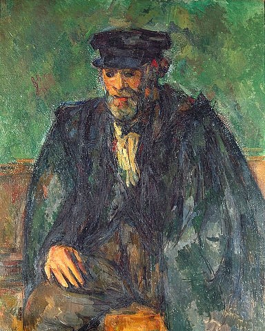 Paul Cézanne, Alter Mann. Der Gärtner Vallier. 1902-06 (Cézanne,Paul,1839-1906,Privatbesitz Genf,Öl auf Leinwand,Paul Cezanne,Mann,alt,sitzen)
