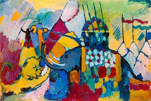 Wassily Kandinsky, Der Elefant. 1908 (Kandinsky,Wassily,1866-1944,Privatbesitz,20. Jahrhundert,Wassily Kandinsky)