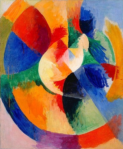 Robert Delaunay, Kreisformen, Sonne (Formes circulaires, soleil). 1912/13 (Orphismus, orphischer Kubismus, abstrakte Malerei, Kreise, Kreissegmente, Klassische Moderne, Büro, Business, Wohnzimmer, Wunschgröße, bunt)