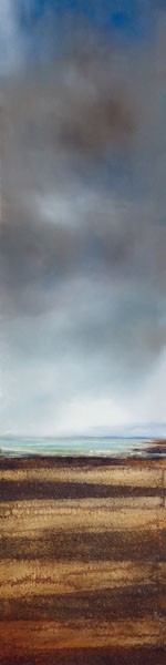 Peter Dworok, COASTAL RETREAT II (Landschaften, Küste, Sand, Strand, Meer, Meeresbrise, Wolken, Malerei, Wohnzimmer, Treppenhaus, Wunschgröße, bunt)