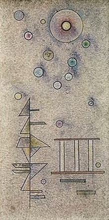 Wassily Kandinsky, Just. 1930. (Rotterdam,Museum Boijmans Van Beuningen,Tempera auf Gesso,Tempera,1866-1944,Kandinsky,Wassily,wassily kandinsky,abstrakt,abstrakte malerei,modern,kreise,gedämpfte farben)