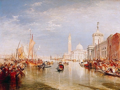 Joseph Mallord William Turner, Venedig, Dogana und San Giorgio Maggiore. 1834 (Stadtansicht,19. Jahrhundert,Öl auf Leinwand,1775-1851,Turner,Joseph Mallord William,Washington,National Gallery,Turner,Joseph Mallord William Turner,Venedig,Italien,18. Jahrhundert,19. Jahrhundert,italienisch,Dogana,San Giorgio Maggiore,Stadt,Stadtansich)