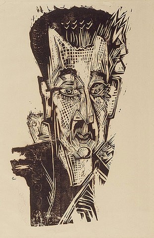 Ernst Ludwig Kirchner, Kopf Dr. L. Binswanger. (Essen,Museum Folkwang,Kirchner,Ernst Ludwig,1880-1938,Kirchner,Ernst Ludwig Kirchner)